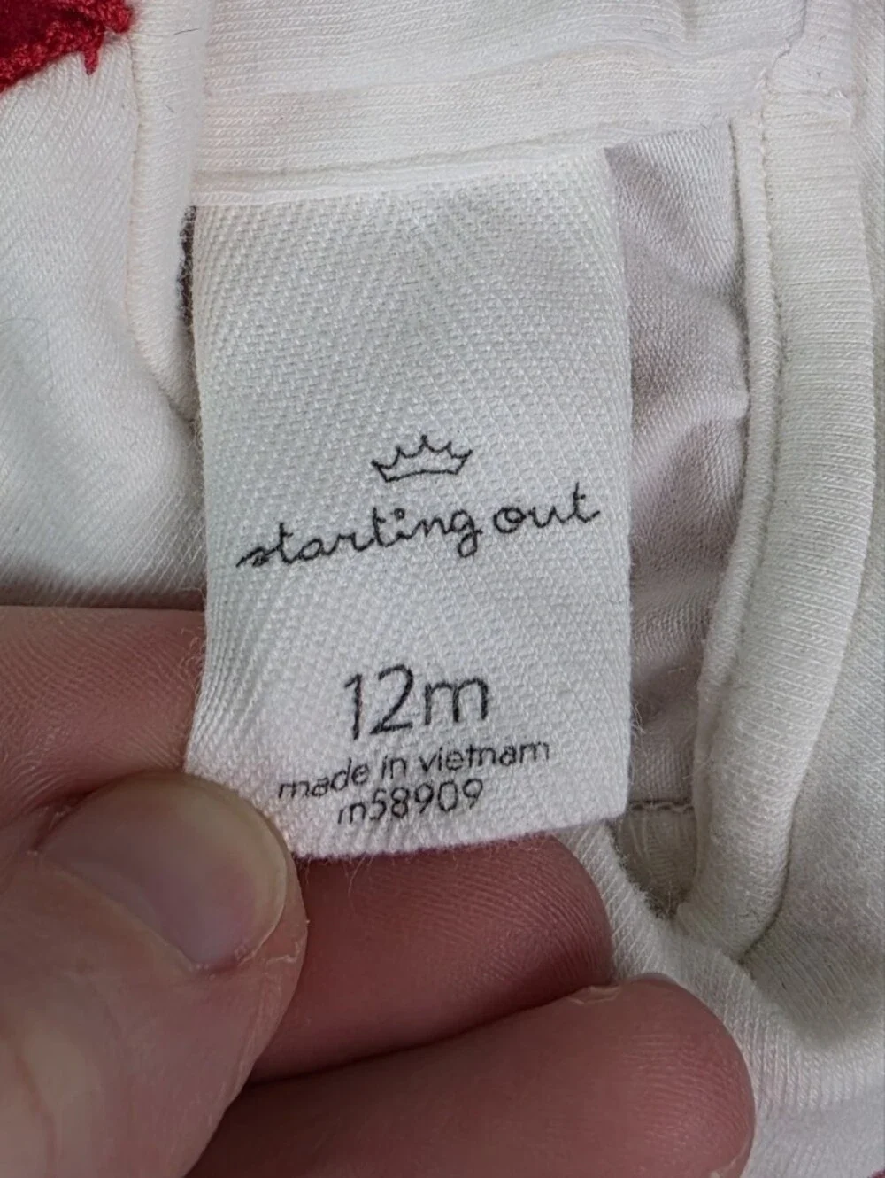 Starting Out Corduroy Santa Dress with White Top